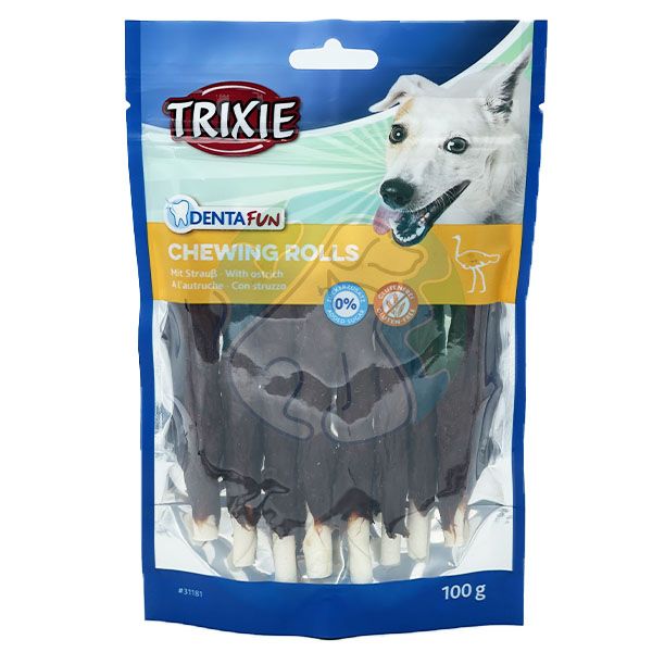 تشویقی دورپیچ شترمرغ Chewing rolls Ostrich Trixie 100gr